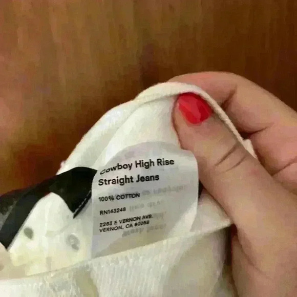 Reformation Cowboy High Rise Straight Jeans in White - Picture 3 of 4